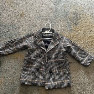 Stylish Plaid Peacoat